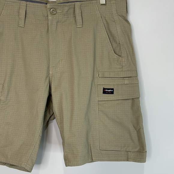 King Gee Men’s Workcool Pro Stretch Work Shorts Khaki Green Cargo Ripstop 36 - Picture 4 of 13